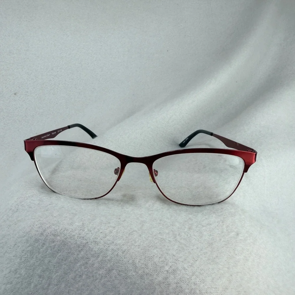 Heartland Deann Burgundy Cat Eye Eyeglass Frames only53-17-135 Metal Red Glasses